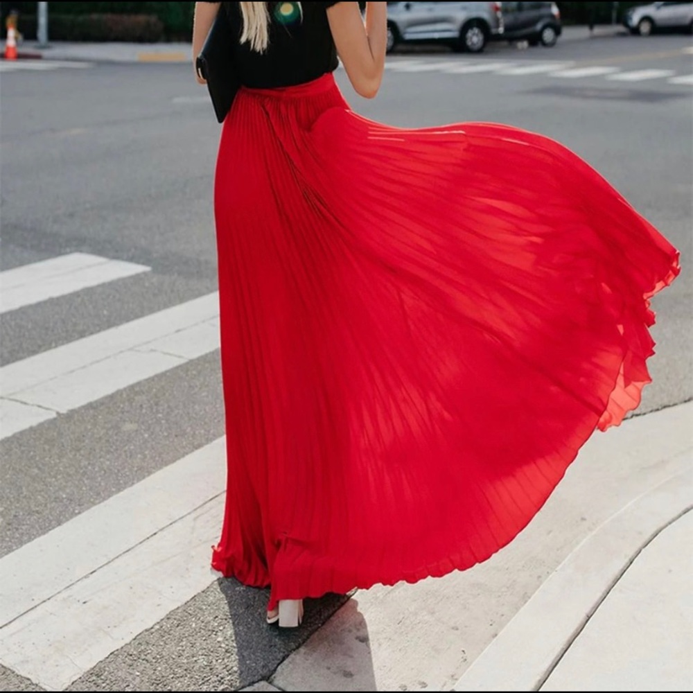Bohemia Pleated Full Length Maxi Long Skirt NWT - Picture 2 of 6